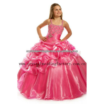 Best sellers beaded ball gown red pageant puffy flower girl dress CWFaf5266
